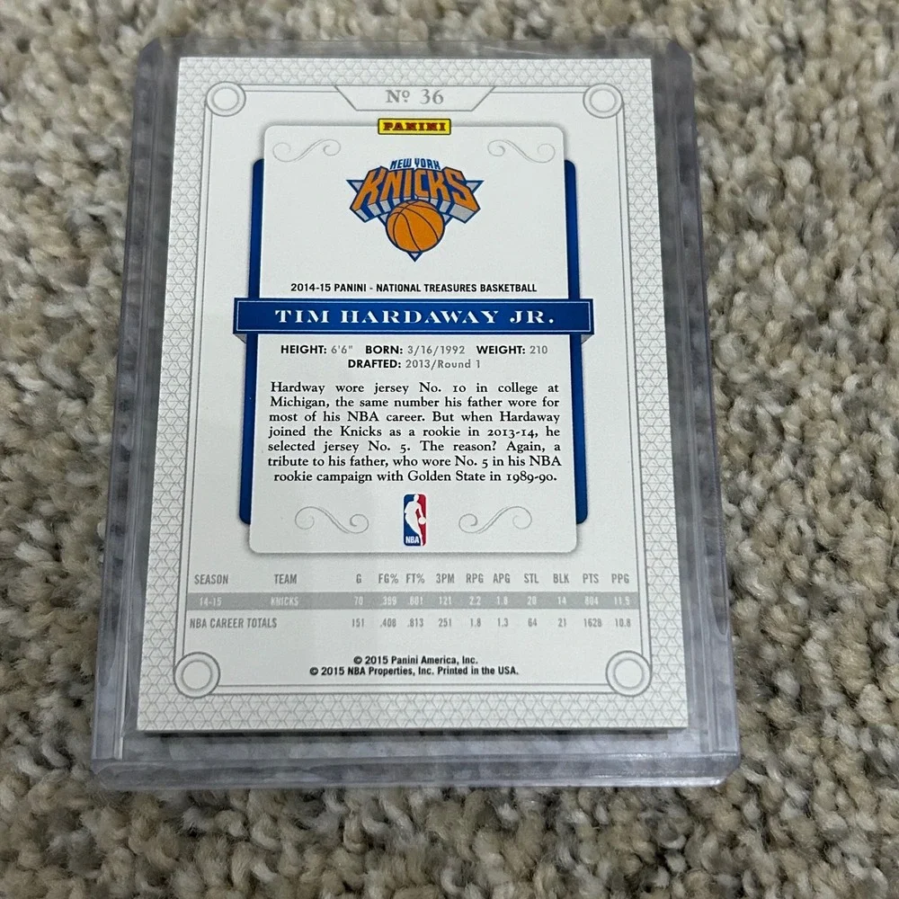 Panini Basketball Card Standard Blue Tim Hardaway‎ Jr. National Treasures 07/10